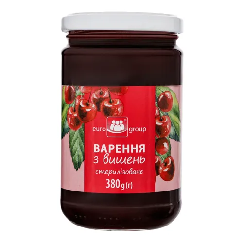 Варення з вишень стерилізоване Euro Group с/б 380г