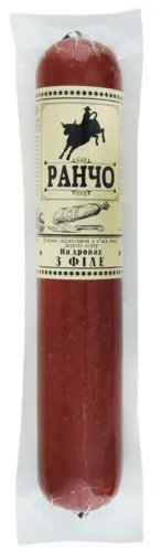 Колбаса Ранчо на дровах з філе м'яса птиці напівкопчена 1с