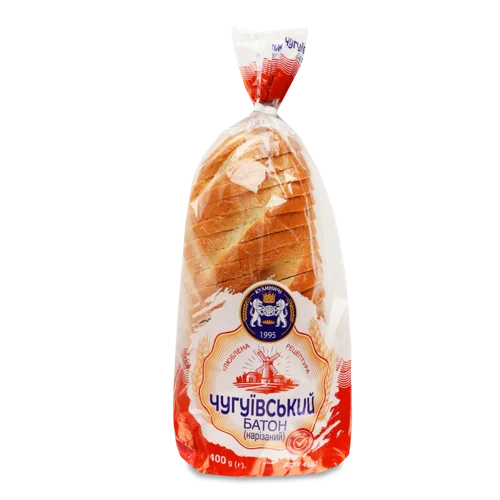 Батон Нарізний Вищого Ґатунку Чугуївський, м/у 400г