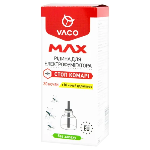 Рідина для електрофумігатора Vaco Max від комарів 30+10 ночей 30мл