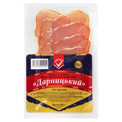 Балик Дарницький сиров'ялений вищого ґатунку Varto 80г