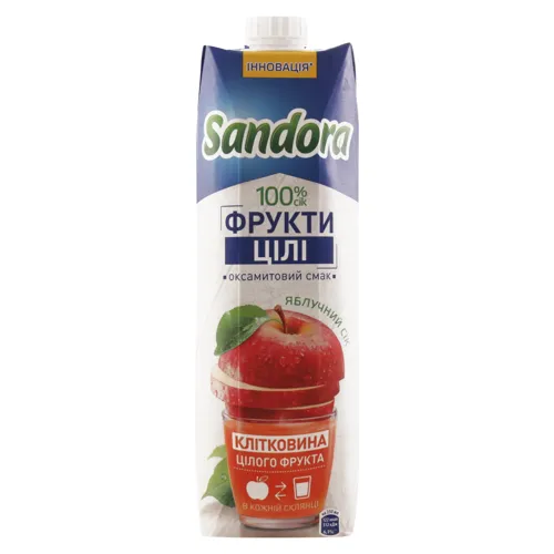 Сік яблучний з м'якоттю Цілі фрукти Sandora т/п 0.95л