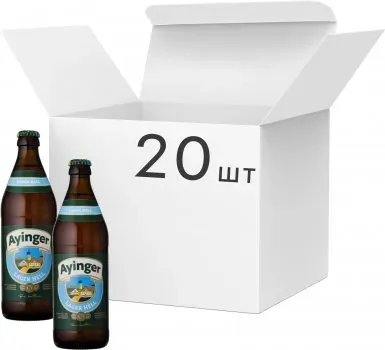 Упаковка пива Ayinger Lager Hell світле фільтроване 4.9% 0.5л 20 шт