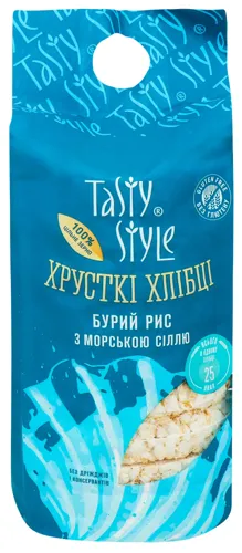 Хлібці хрусткі Бурий рис з морською сіллю Tasty Style м/у 100г