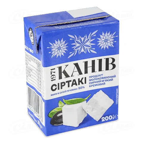 Продукт молоковмісний сирний Канів 1971 Сіртакі м'який кремовий 50%, 200г