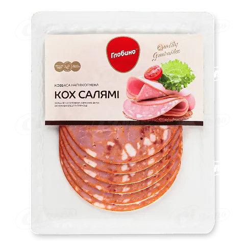 Ковбаса Глобино Кох Салямі напівкопчена вищого ґатунку, 105г