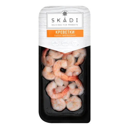Креветки варені мариновані з хвостом Skadi в/у 0.15кг