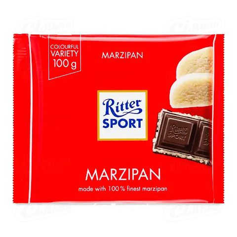 Шоколад Ritter Sport чорний з начинкою марципан 100г