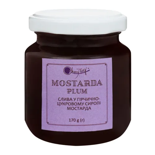 Добавка фруктова Слива у гірчично-цукровому сиропі Мостарда Cherrytwig 170г