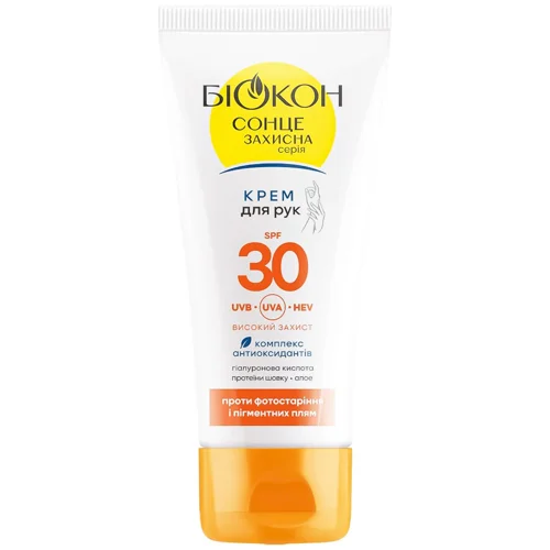 Крем для рук Біокон SPF30 проти фотостаріння та пігментних плям 60мл