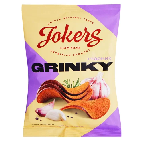 Грінки Jokers житньо-пшеничні зі смаком часник 80г
