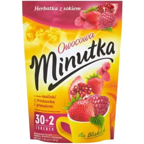 Чай фруктовий «Minutka», малина, полуниця, гранат, 64г
