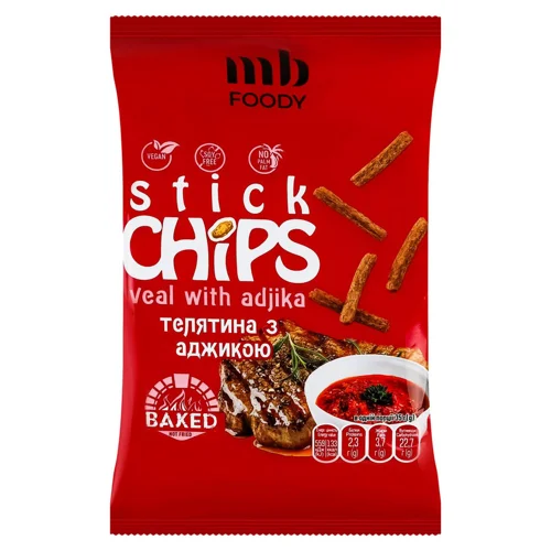 Сухарики MB Foody Stick Chips житні Телятина з аджикою 35г