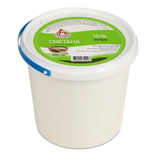 Сметана 15% Відро, Вищого Ґатунку, Кухарочка, 900 г