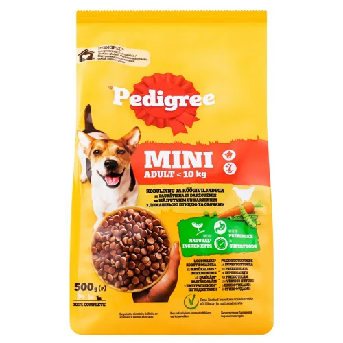 Корм сухий Pedigree з домашньою птицею та овочами для собак малих порід 500г