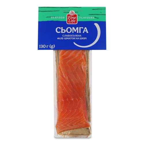 Лосось філе-шматок в/ш сл/с в/у, 130г