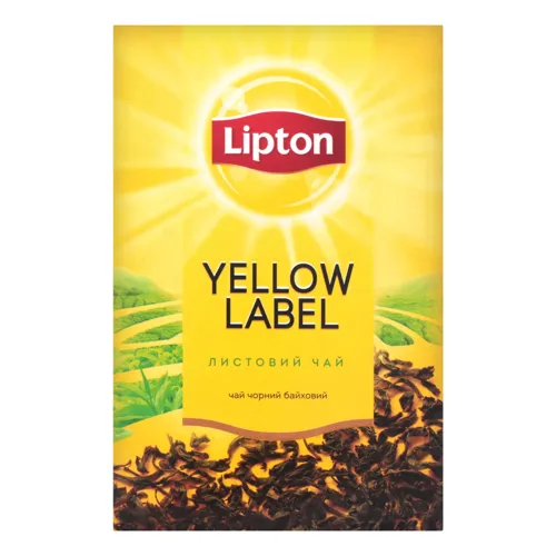 Чай чорний байховий листовий Yellow Label Lipton 80г