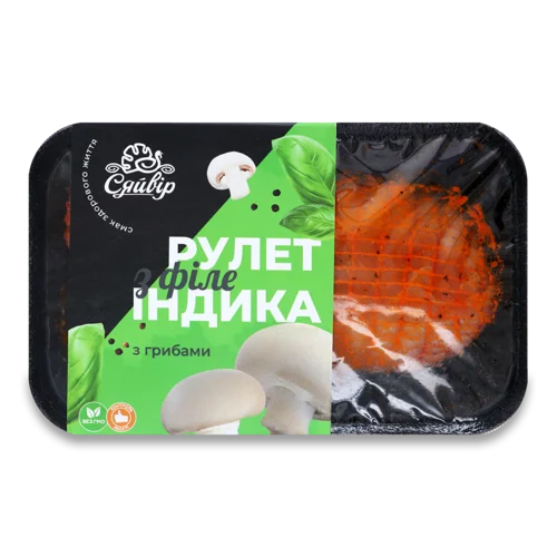 Рулет В/К Із Філе Індюка З Грибами, Сяйвір, 0.5 кг