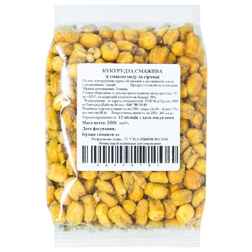 Кукурудза смажена зі смаком меду та гірчиці 100г
