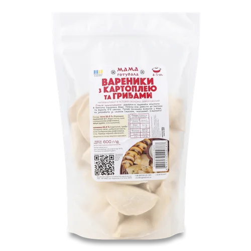 Вареники З Картоплею Та Грибами В/ґ, Д/п, 600г
