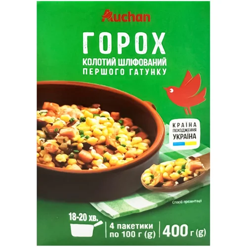 Горох Auchan колотий 100г х 4шт