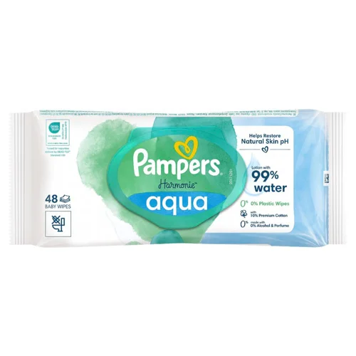 Серветки вологі Pampers Harmonie Aqua дитячі 48шт