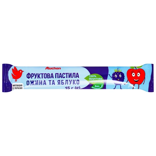 Пастила фруктова Auchan ожина та яблуко 15г