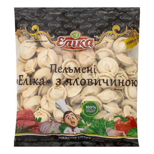 Пельмені з яловичиною Еліка м/у 1000г