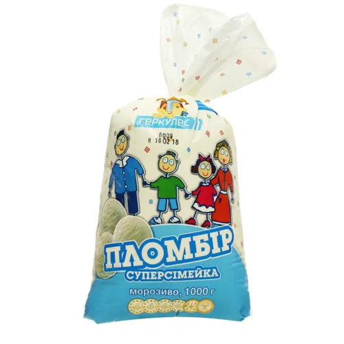 Морозиво 15% пломбір Суперсімейка Геркулес м/у 1кг