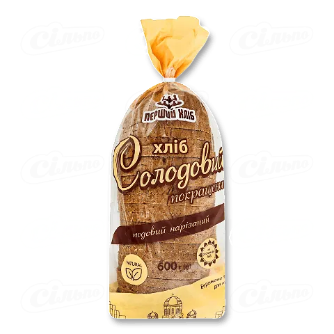 Хліб «Перший хліб» солодовий покращений подовий нарізаний, 600г