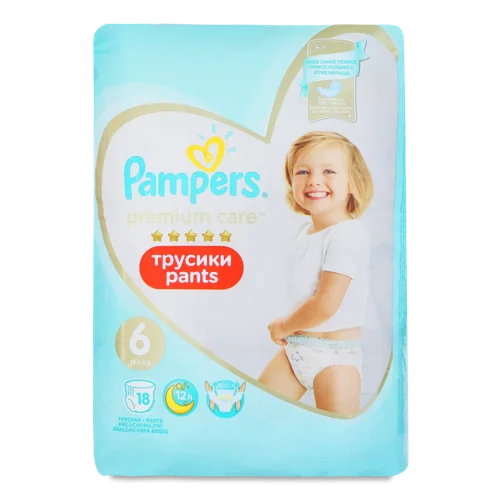 Підгузки Трусики Premium Care Pampers 15+кг, 18шт, в/ґ