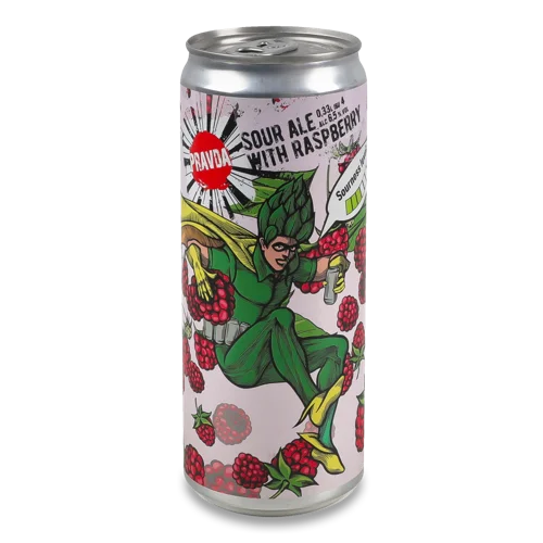 Пиво Світле Нефільтроване Непастеризоване Sour Ale з Малиною 0.33л 6.5% з/б