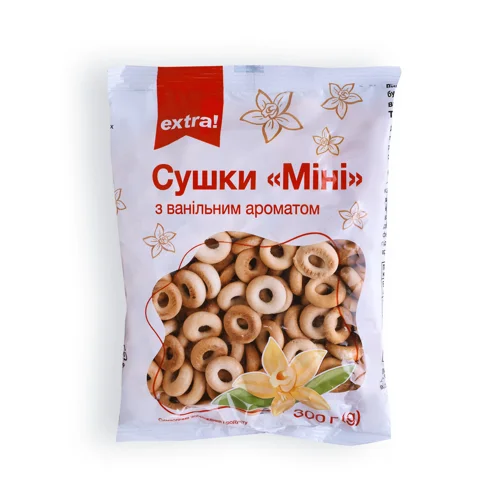 Сушки Extra! Міні з ванільним ароматом 300г