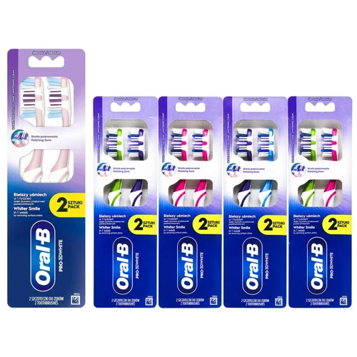 Зубна щітка Oral-B Pro-3DWhite середня 2шт