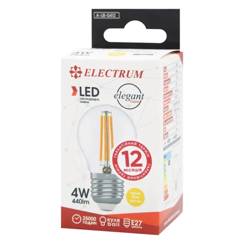 Лампа Electrum світлодіодна LB-4F 4W E27 2900K