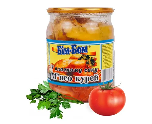 М'ясо курки «Бім-Бом» у власному соку, 500г