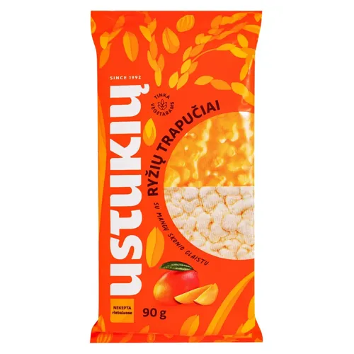 Хлібці рисові Ustukiu у манговій глазурі 90г