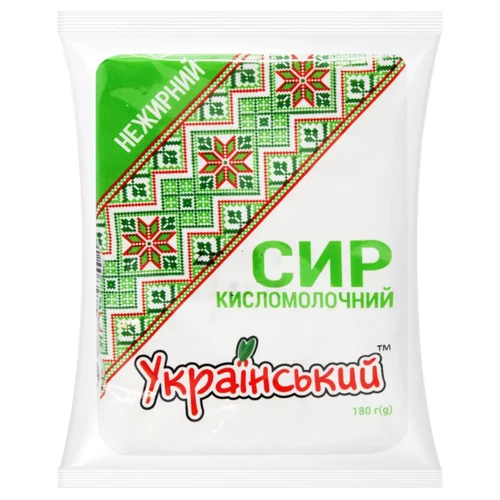 Сир кисломолочний нежирний Український 180г еколін
