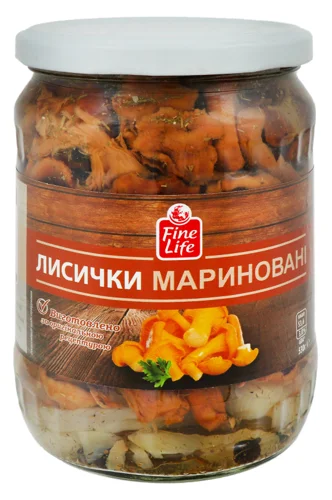 Мариновані Лисички F.LIFE, Вищого Ґатунку, З/Б, 530 Г