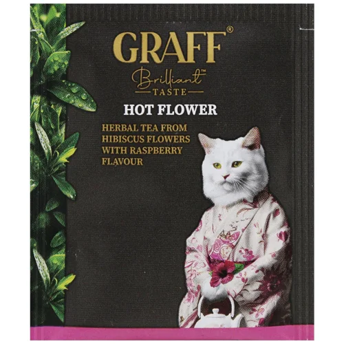 Чай трав'яний Graff Hot Flower з квітів гібіскуса з ароматом малини 1,5г