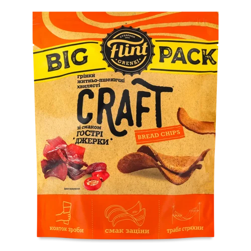 Грінки Житньо-Пшеничні Хвилясті, Гострі Джерки, В/ґ, 120г