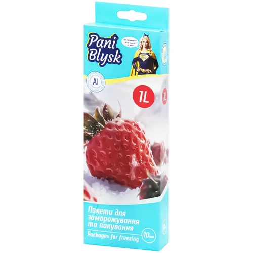 Пакети-зіппери Pani Blysk для зберігання і заморожування 1л 10шт