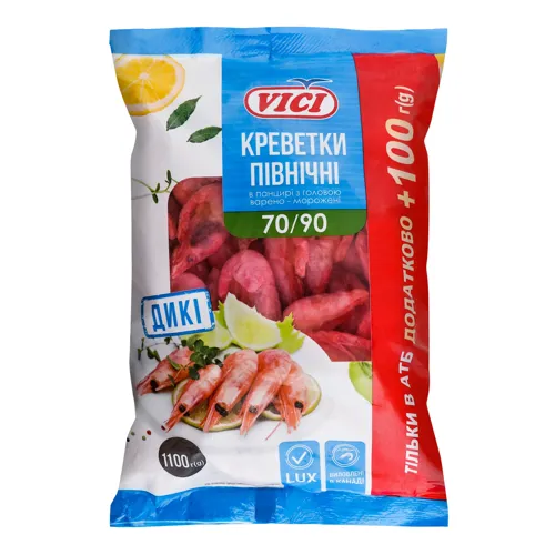 Креветки в панцирі 70/90 Північні Vici в/м з/г м/у 1100кг
