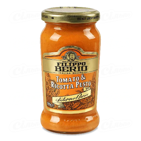 Соус Filippo Berio песто з томатами і сиром рикота, 190г