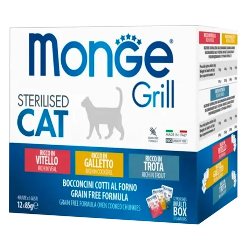 Корм для котів Monge Sterilised півник форель телятина 12х85г