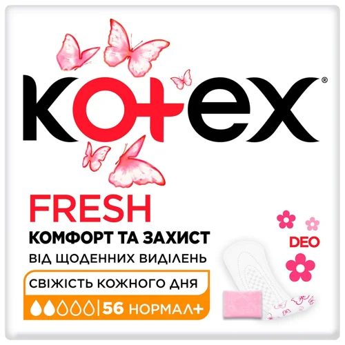 Прокладки щоденні Kotex Fresh Deo Normal Plus 56шт
