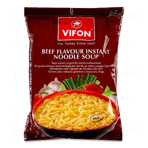 Вермішель швидкого приготування Vifon зі смаком яловичини, негостра 60г