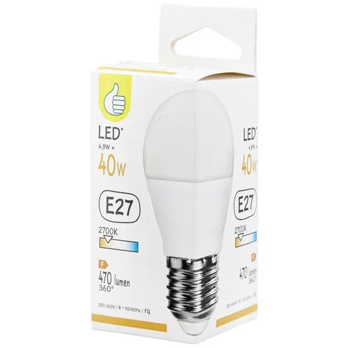 Лампа Auchan LED G45 5.5W Е27 2700K