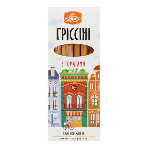 Палички хлібні з томатами Гріссіні Рум'янець к/у 125г