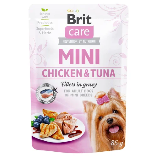 Корм вологий Brit Care з куркою та тунцем для собак мініатюрних порід 85г